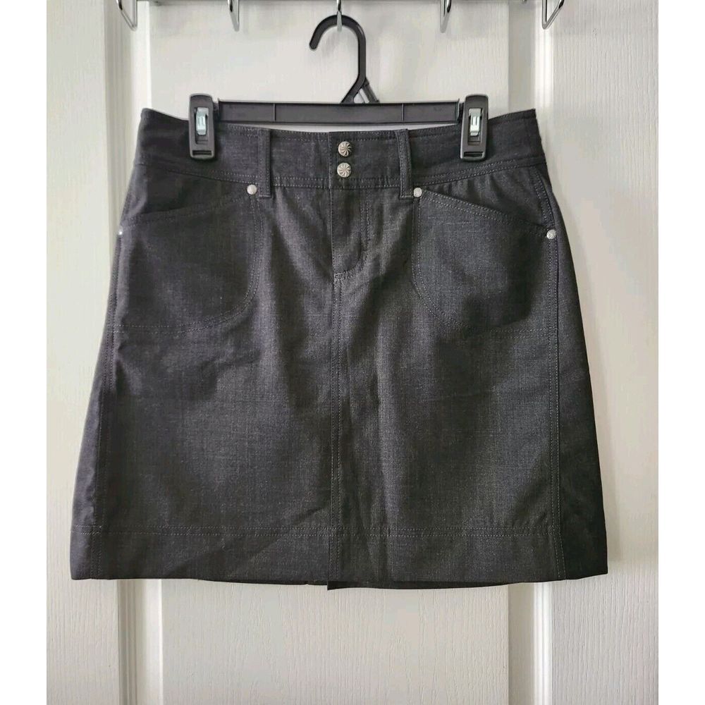Athleta Women's Wool Blend‎ Knee Length A-Line Skirt Pockets Gray Size M 8-10